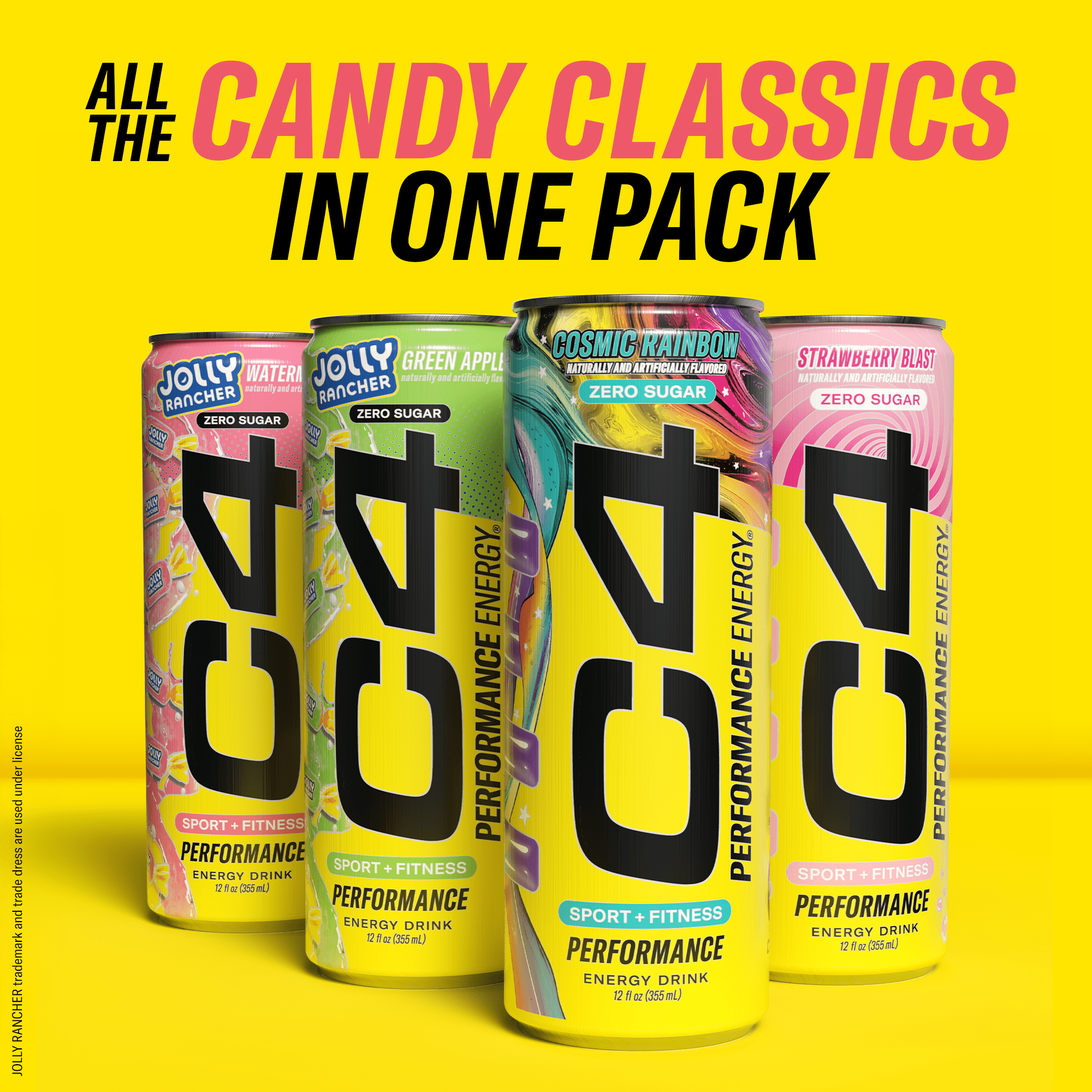 C4 Performance Energy Drink Jolly Rancher & Candy Variety Pack 12 fl oz Cans 12 Pack