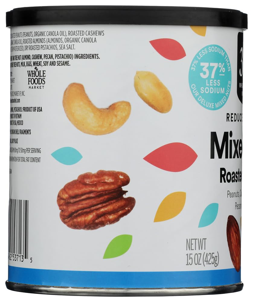 Lightly Salted Mixed Nuts Peanuts 15 Oz 365 By Whole Foods Market
