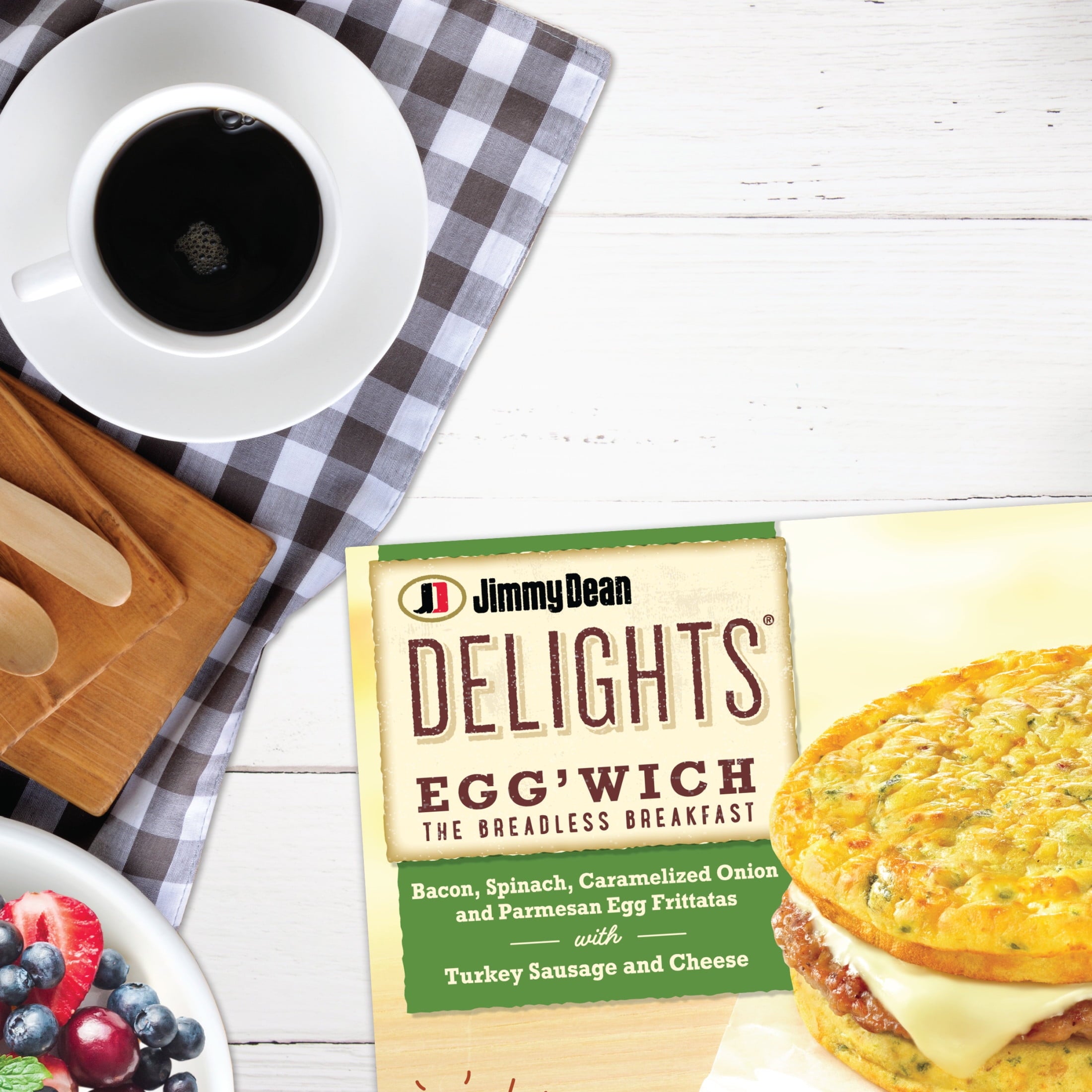 Jimmy Dean Delights Egg'wich Parmesan Egg Frittatas Turkey Sausage Cheese Frozen 4 Count