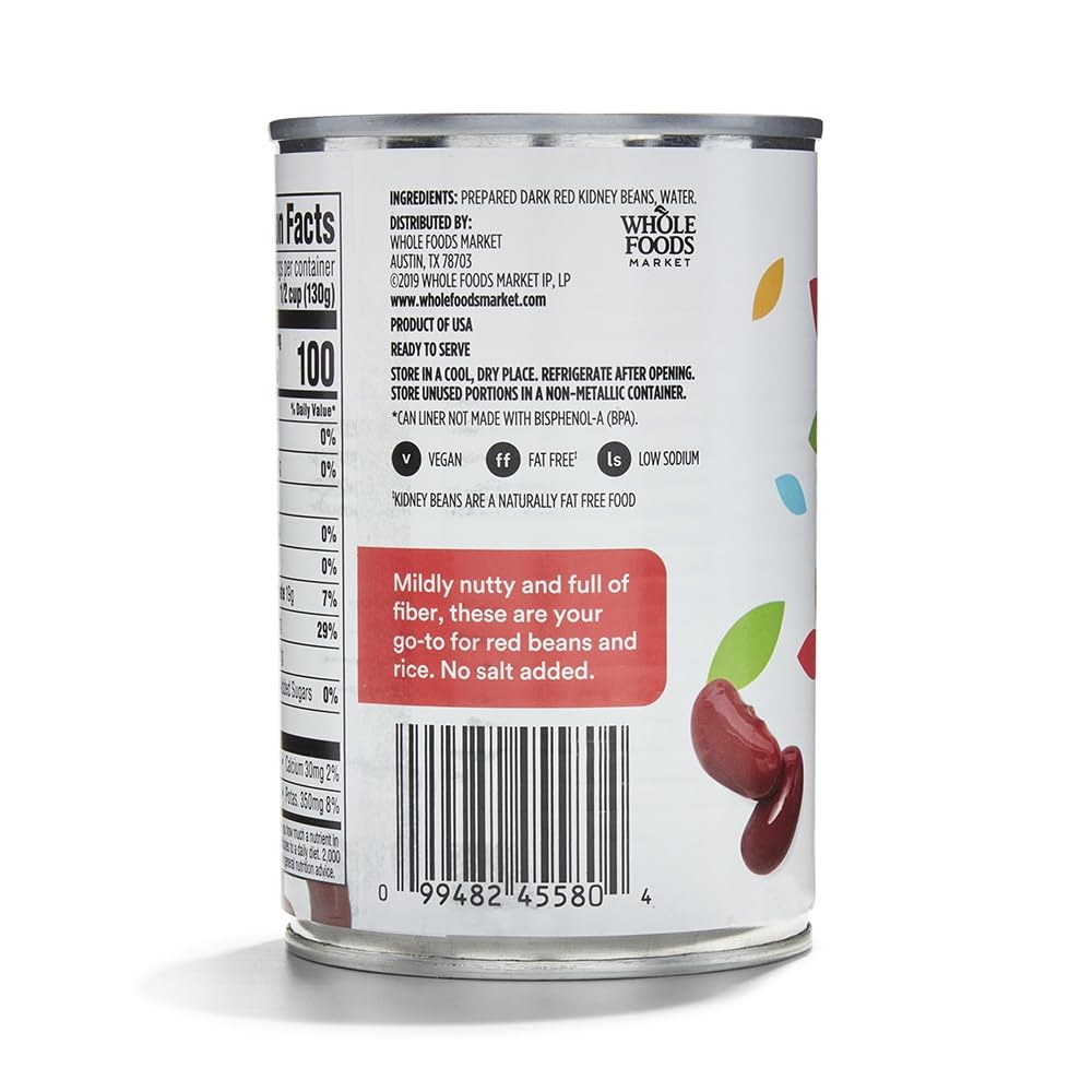Dark Red Kidney Beans No Salt Added 15.5 Oz 365 By Whole Foods Market