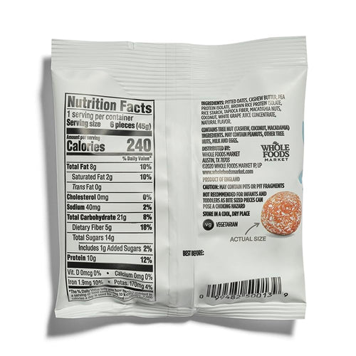 Coconut Macadamia Protein Chewy Bites 1.58 Oz 365 By Whole Foods Market