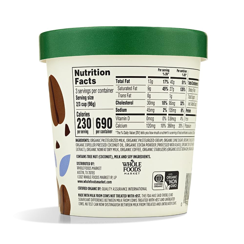Organic Coffee Chip Ice Cream 1 Pint 365 By Whole Foods Market