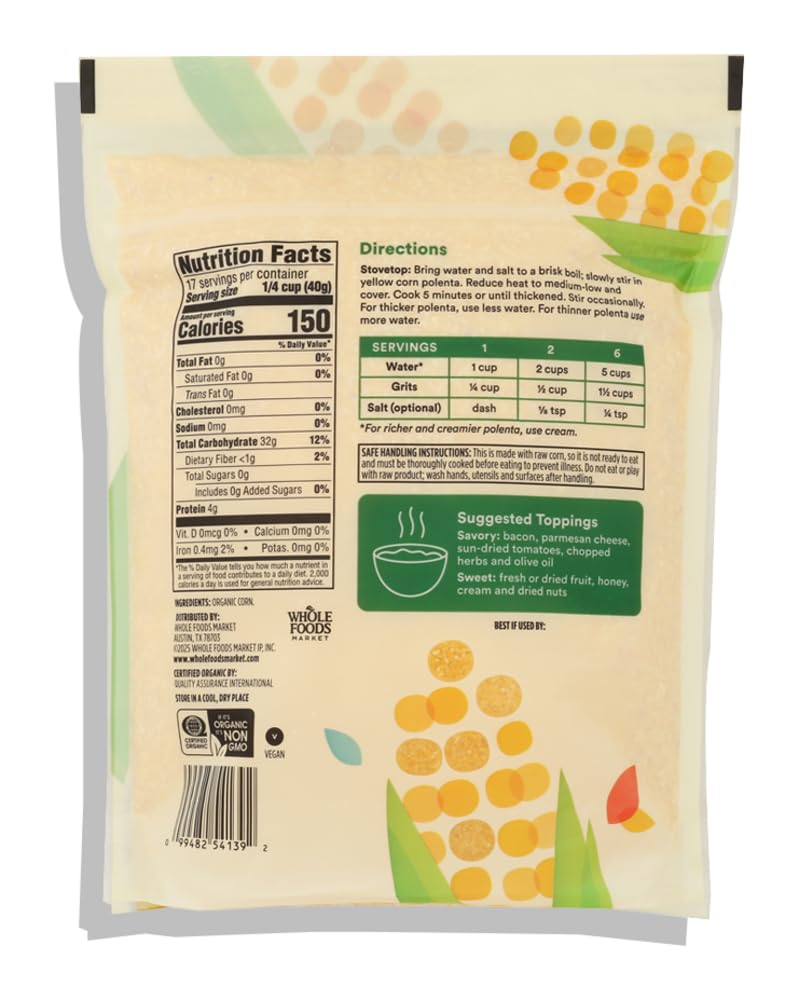 Organic Polenta Hot Cereal 24 Oz 365 By Whole Foods Market