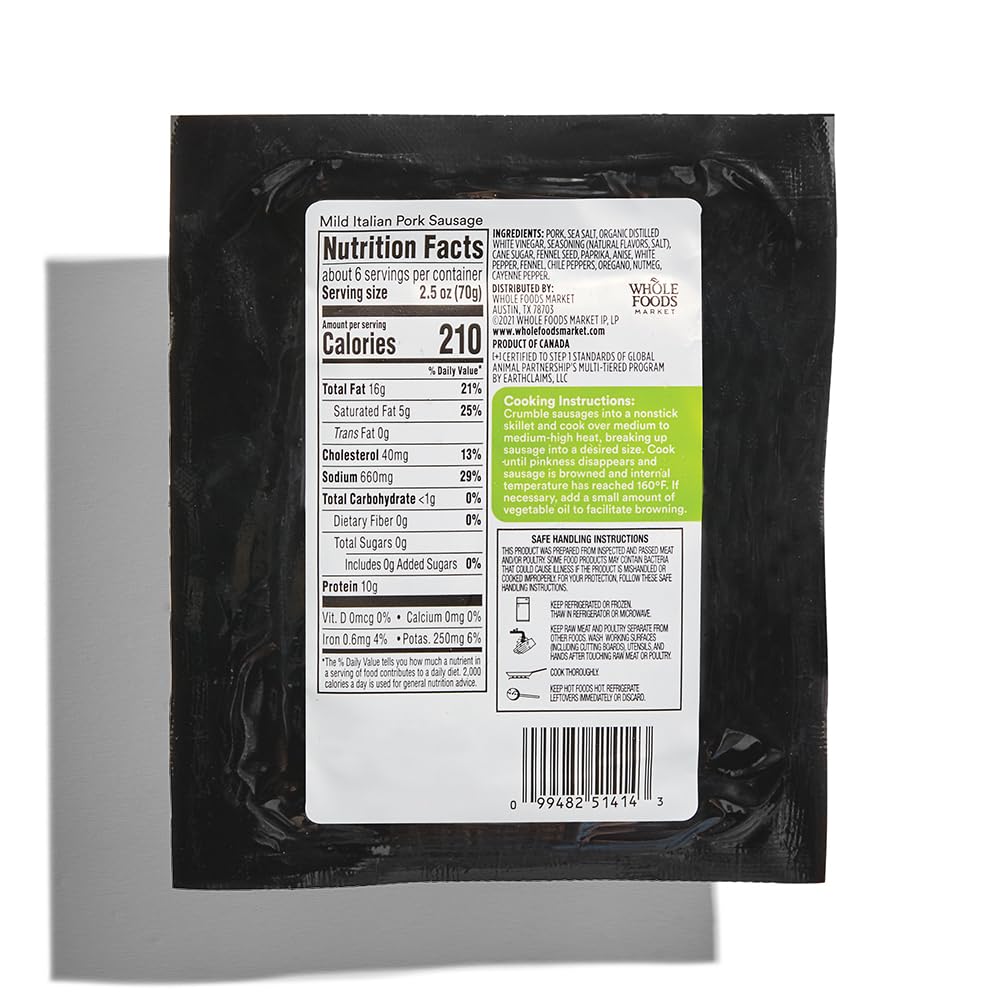 Mild Italian Pork Sausage 16 Oz 365 By Whole Foods Market