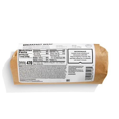 Bacon Egg & Cheese Breakfast Wrap 8.1 Oz 365 By Whole Foods Market