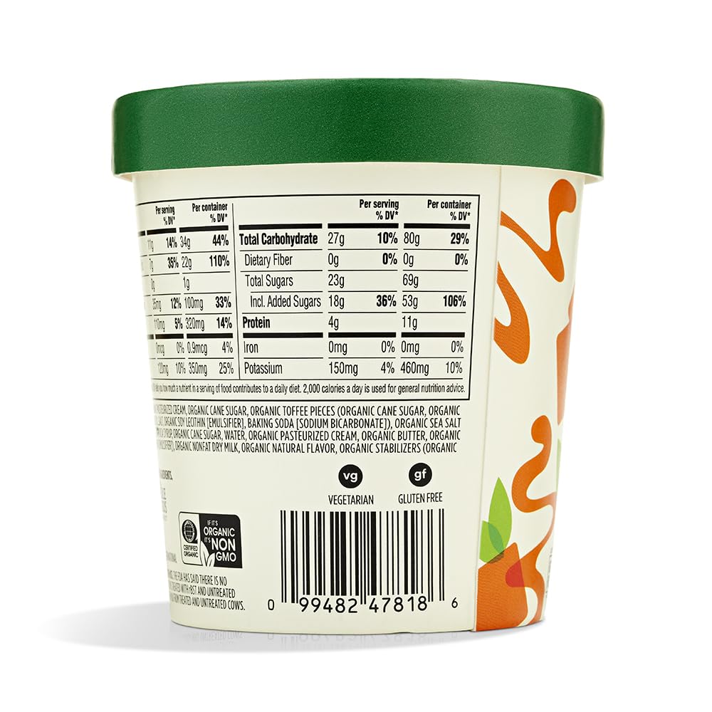 Organic Toffee Caramel Swirl Ice Cream 1 Pint 365 By Whole Foods Market