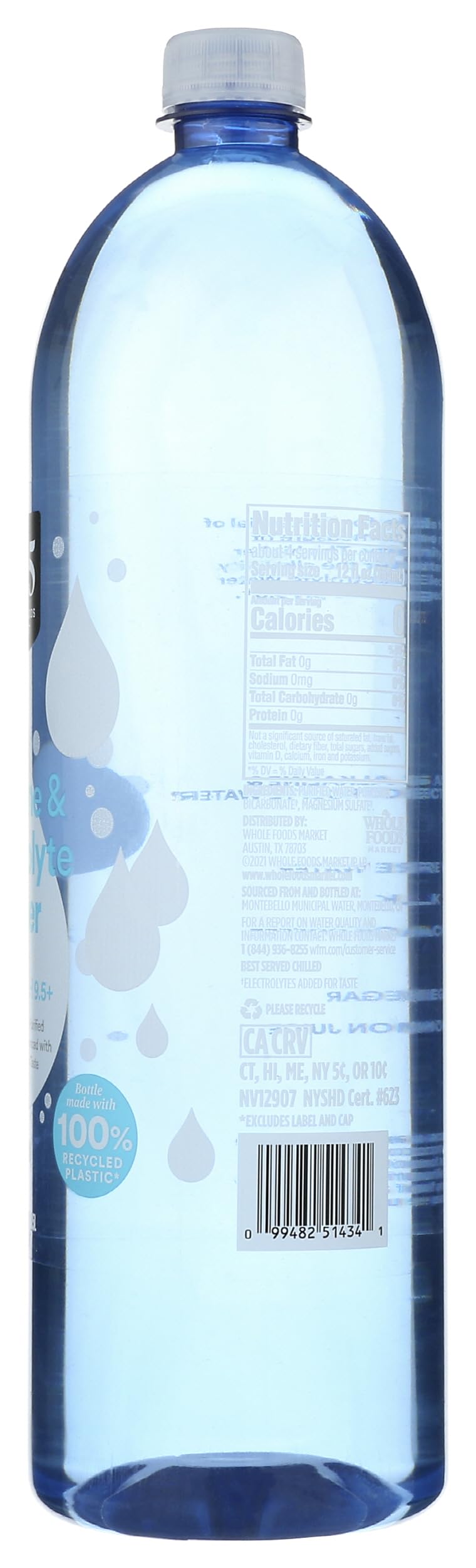 Alkaline & Electrolyte Water 50.7 Fl Oz 365 By Whole Foods Market