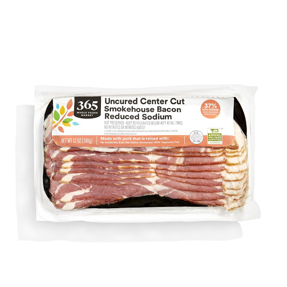 Reduced Sodium Uncured Center Cut Bacon 12 Oz 365 By Whole Foods Market