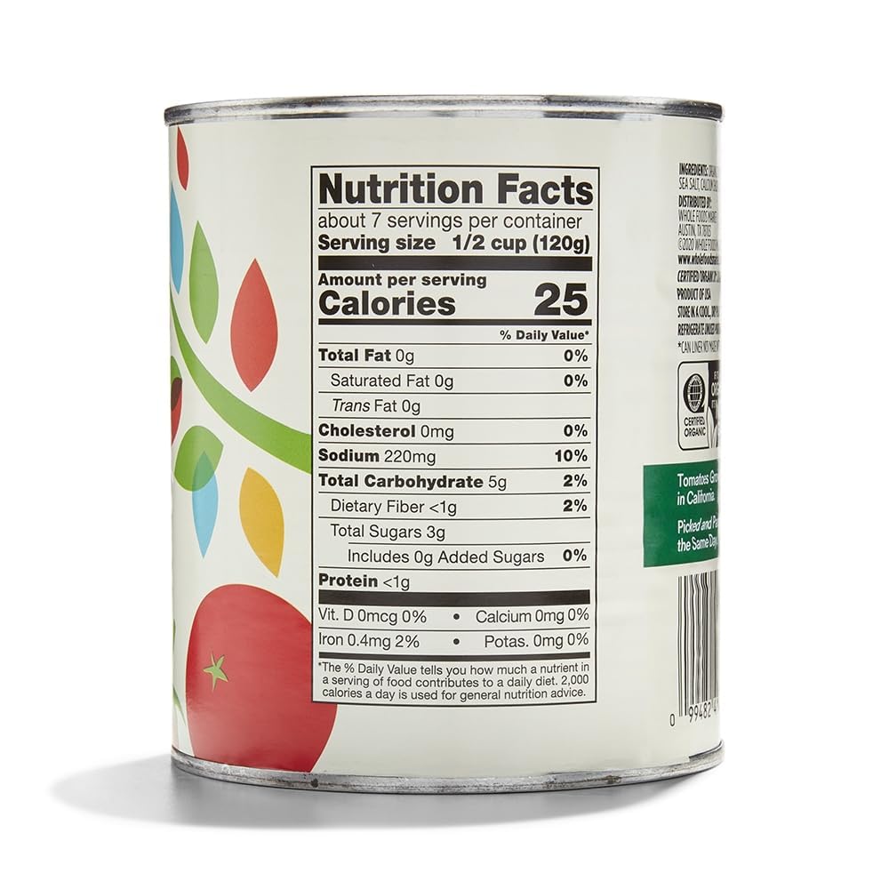 Organic Whole Peeled Tomatoes 28 Oz 365 By Whole Foods Market