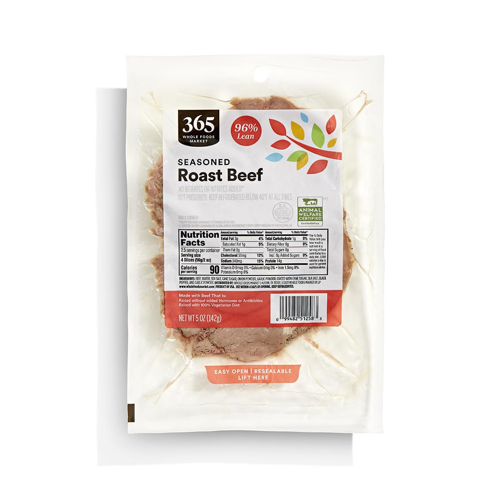 Sliced Roast Beef 5 Oz 365 By Whole Foods Market