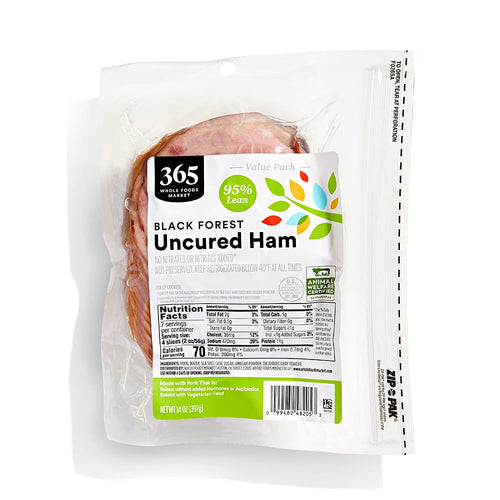Black Forest Uncured Ham Slices 14 Oz 365 By Whole Foods Market