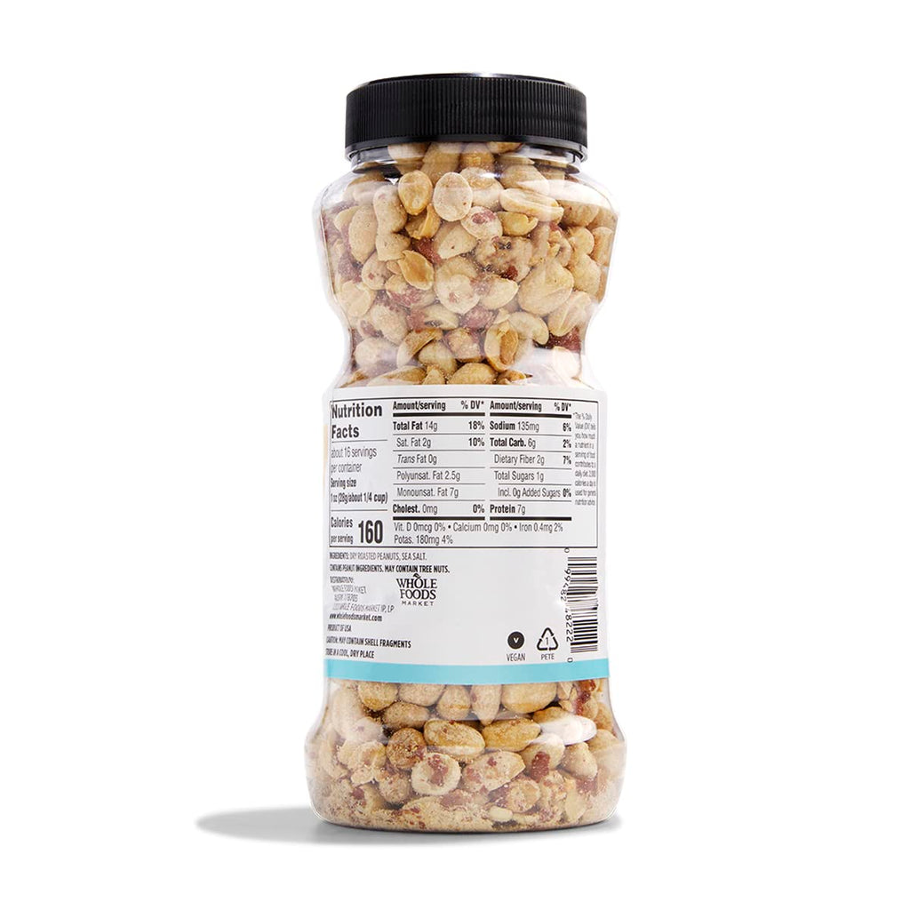 Dry Roasted & Salted Peanuts 16 Oz 365 By Whole Foods Market