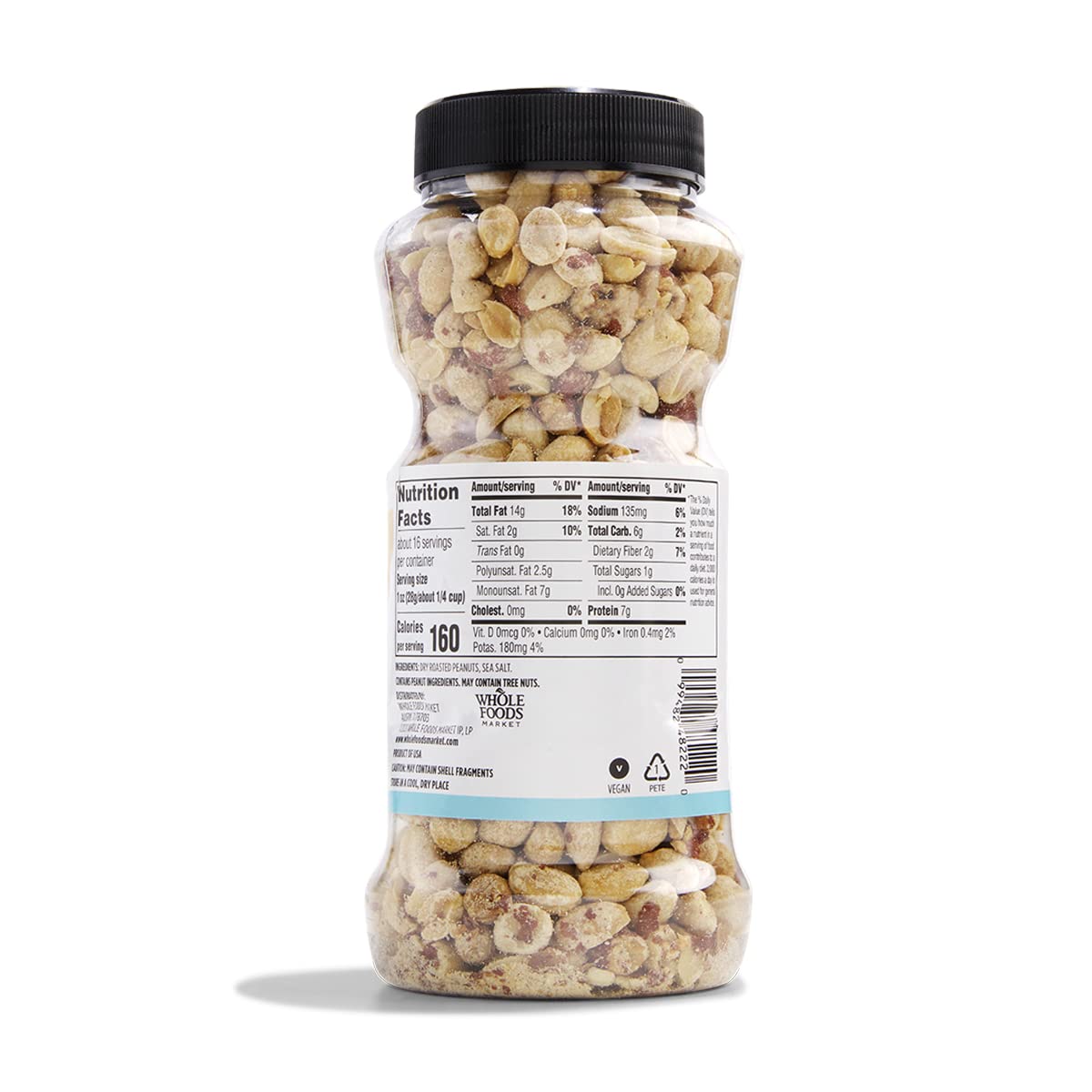 Dry Roasted & Salted Peanuts 16 Oz 365 By Whole Foods Market