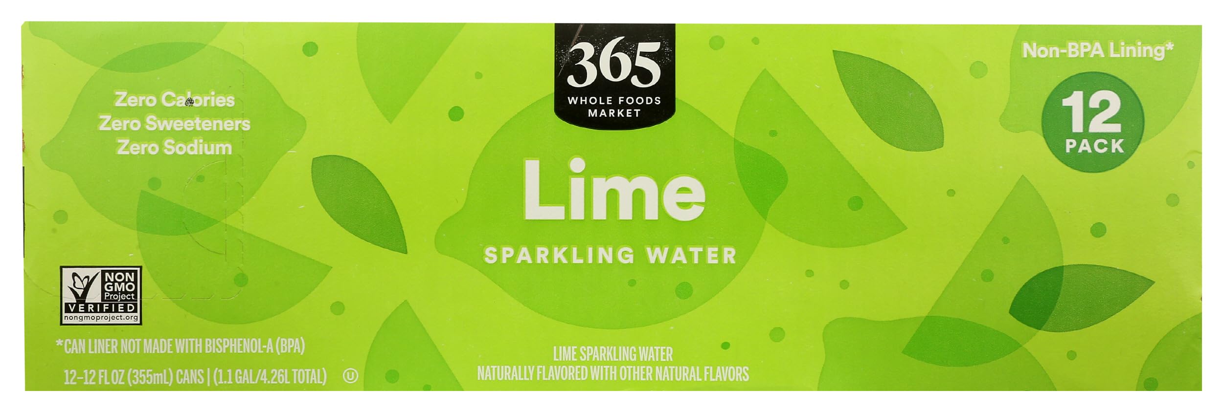 Lime Sparkling Water 12 Fl Oz 365 By Whole Foods Market