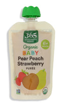 Organic Pear Peach Strawberry Baby Food 4 Oz 6 Ct 365 By Whole Foods Market