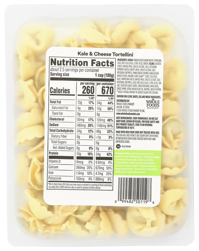 Kale & Cheese Tortellini 9 Oz 365 By Whole Foods Market