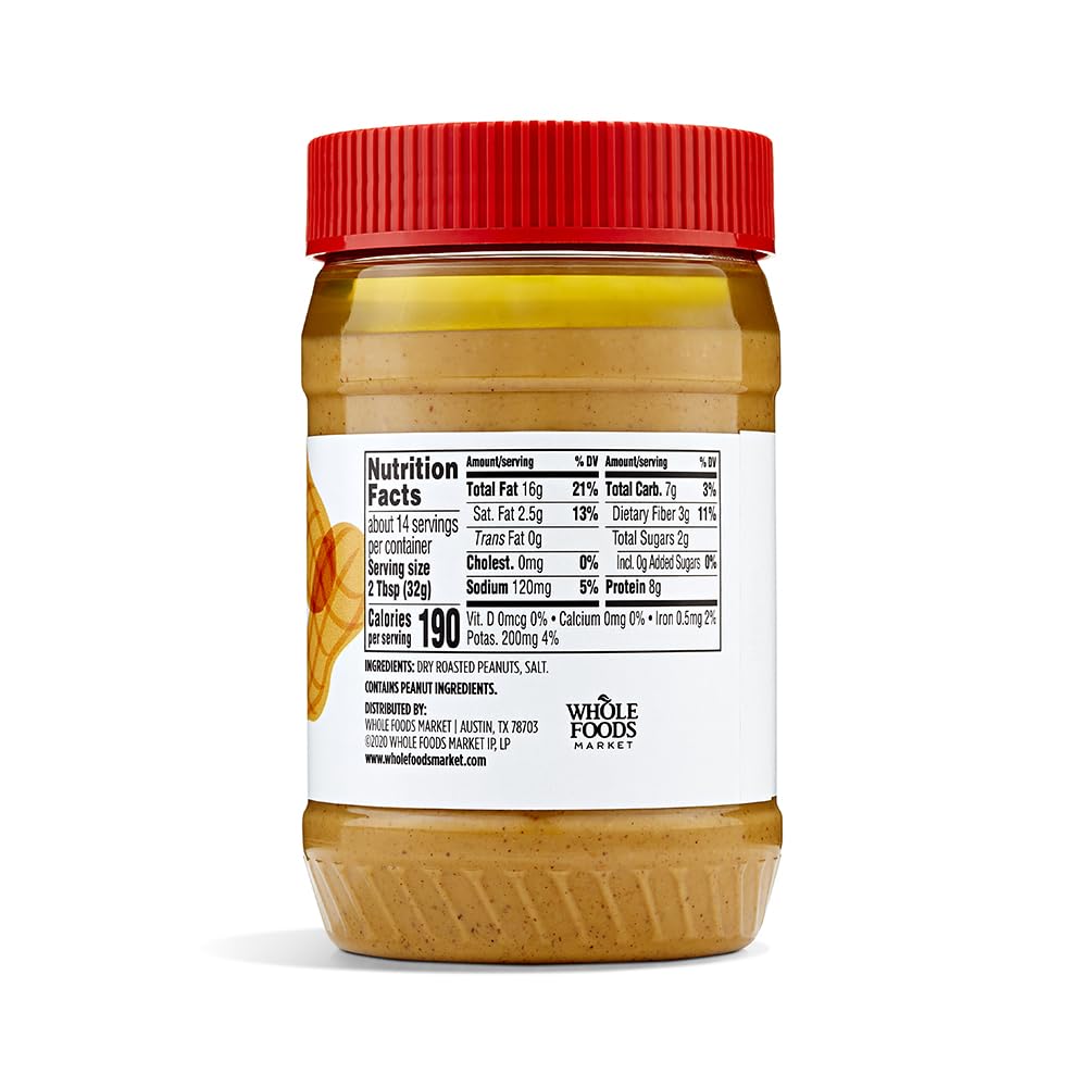 Creamy Peanut Butter 16 Oz 1 Count 365 By Whole Foods Market
