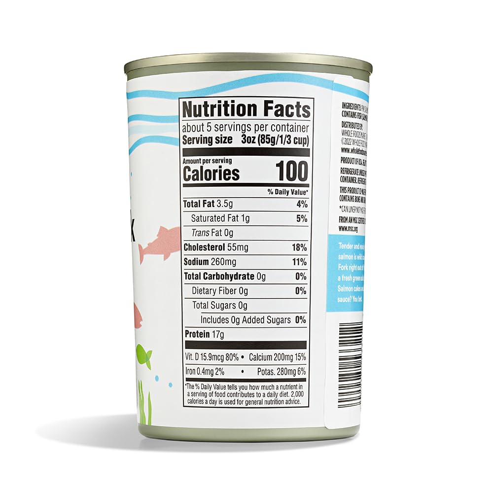 Wild Alaskan Pink Salmon 14.75 Oz 365 By Whole Foods Market