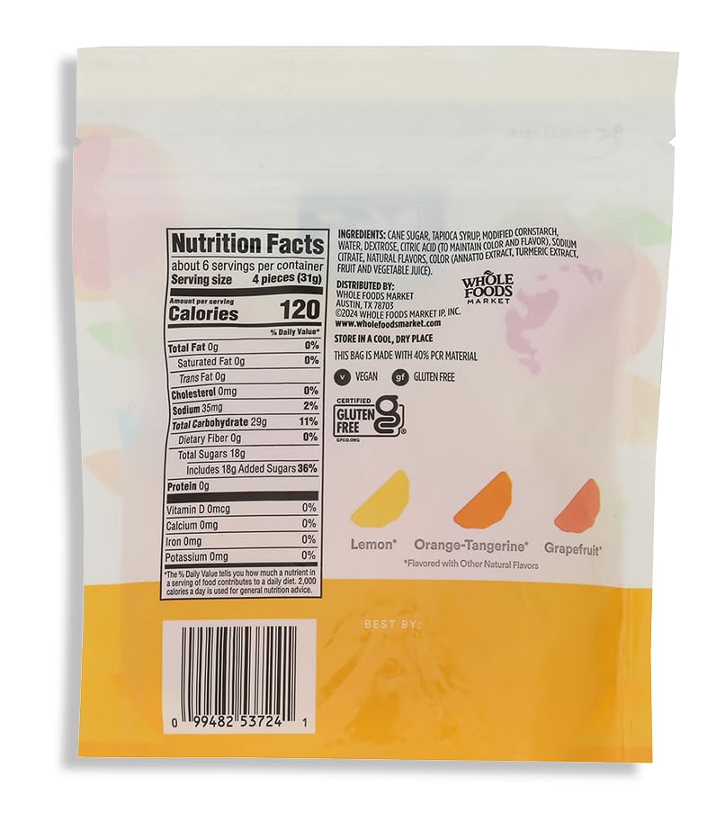Sour Gummy Citrus Slices 7 Oz 365 By Whole Foods Market