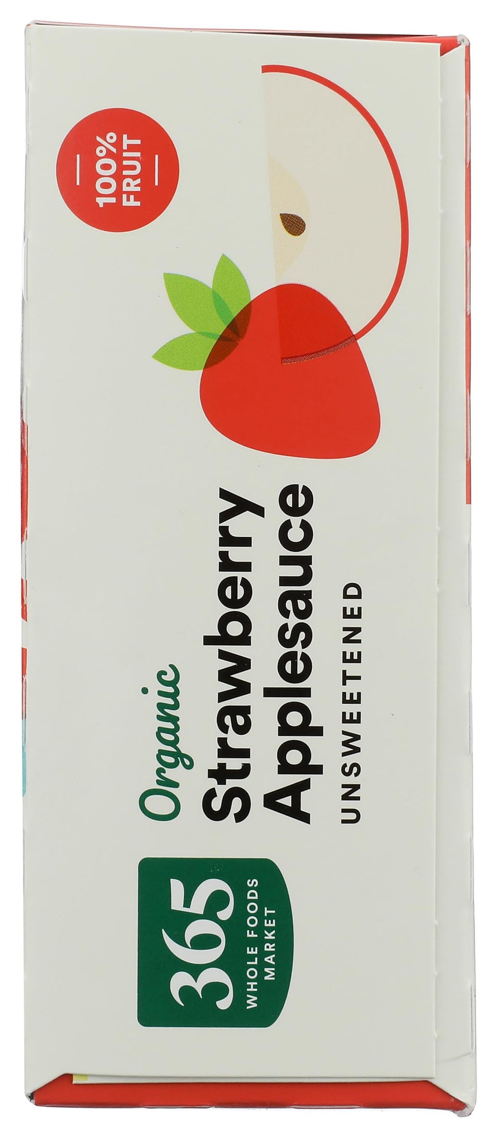 Organic Strawberry Applesauce Pouches Unsweetened 3.2 Oz 4 Ct 365 By Whole Foods Market