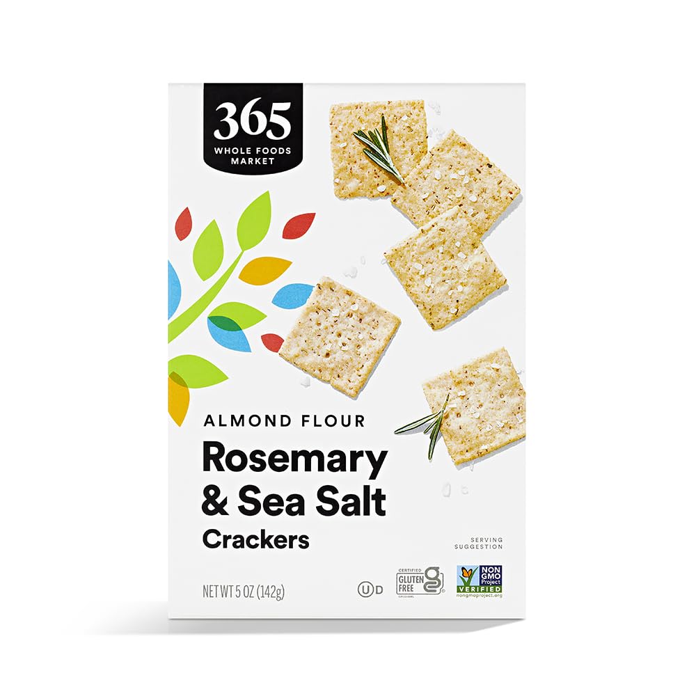 Rosemary Sea Salt Almond Flour Crackers 5 Oz 365 By Whole Foods Market