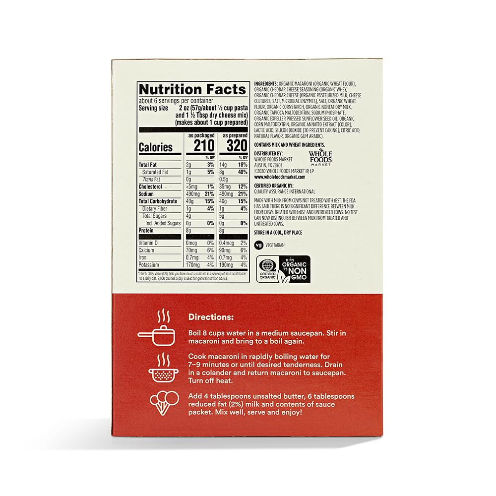 Macaroni & Cheese Family Size Organic 12 Oz 365 By Whole Foods Market