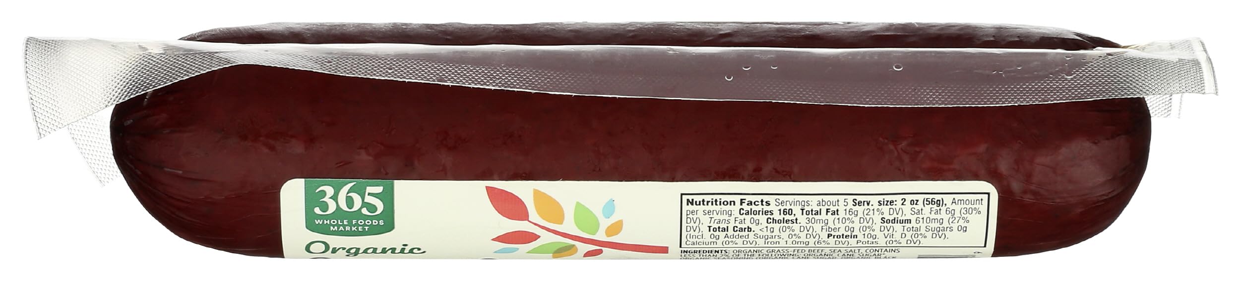 Organic Grass Fed Beef Summer Sausage 10 Oz 365 By Whole Foods Market