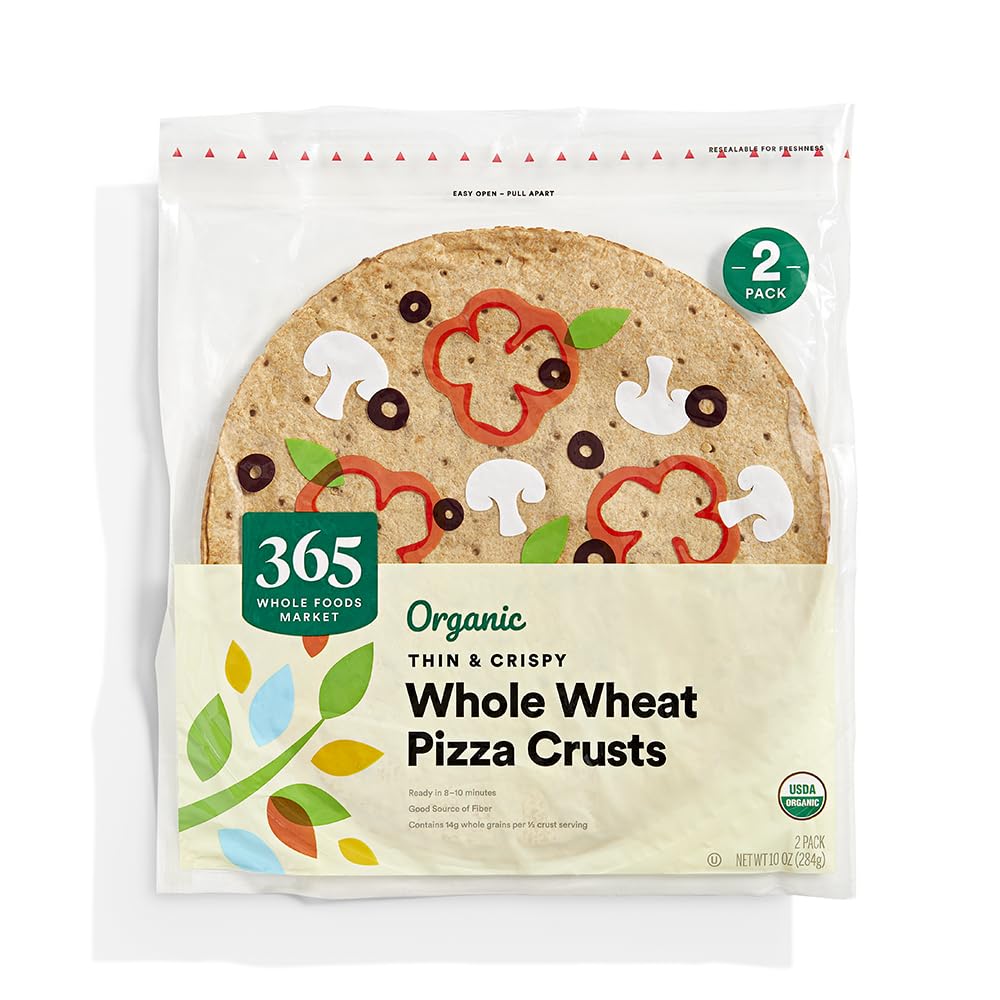 Organic Whole Wheat Thin & Crispy Pizza Crusts 2 Ct 365 By Whole Foods Market