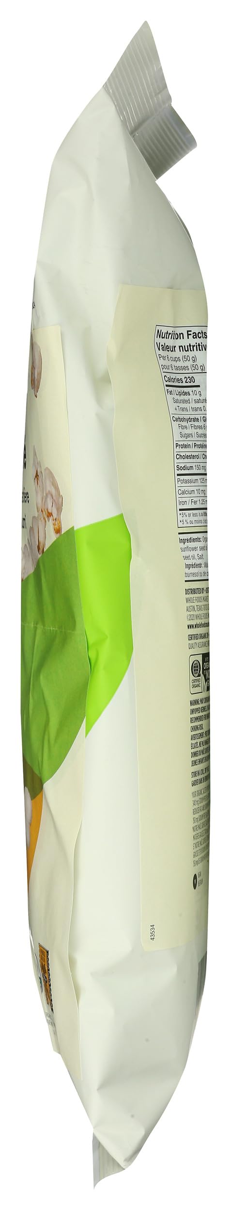 Organic Reduced Fat And Sodium Popcorn 6 Oz 365 By Whole Foods Market