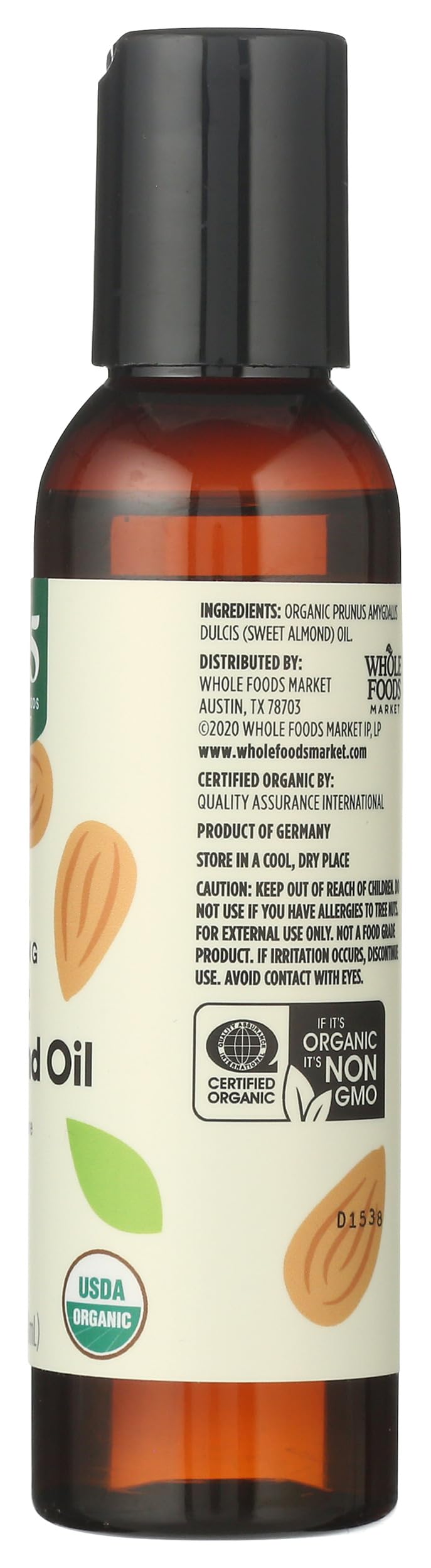 Organic Sweet Almond Oil Skin And Hair Care 4 Fl Oz 365 By Whole Foods Market