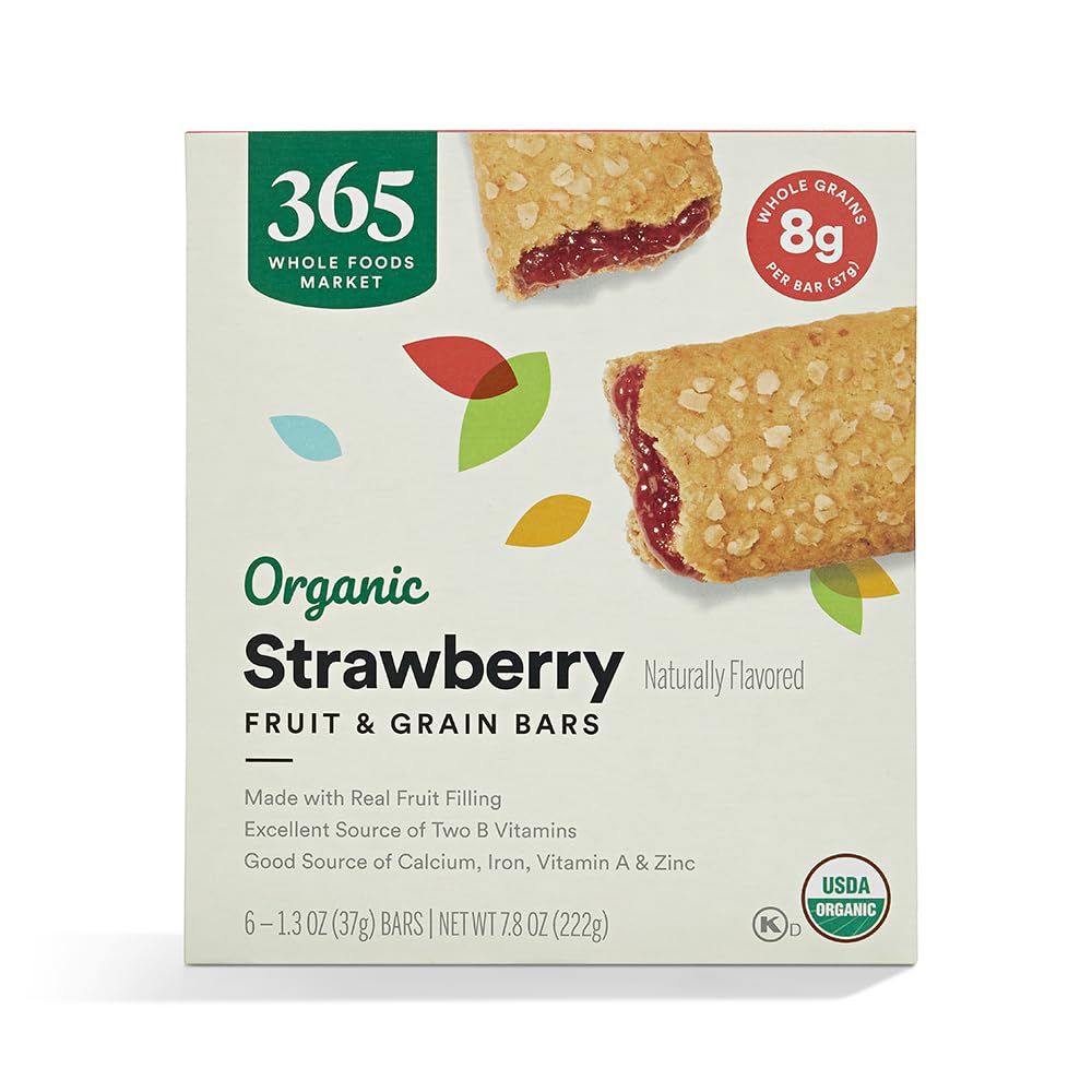 Organic Strawberry Cereal Bar 6 Count 7.8 Oz 365 by Whole Foods Market