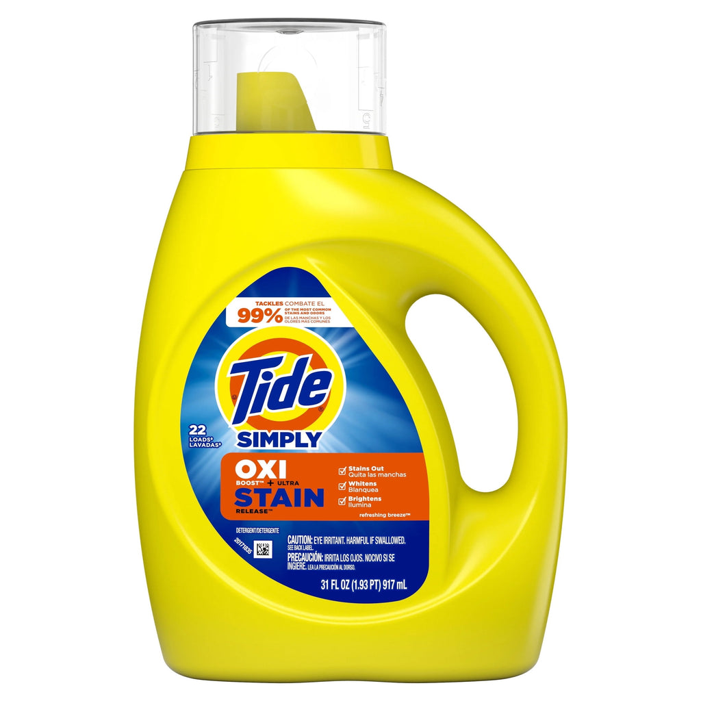 Tide Simply Oxi Boost Plus Ultra Stain Release Liquid Laundry Detergent Refreshing Breeze 31 fl oz 22 Loads