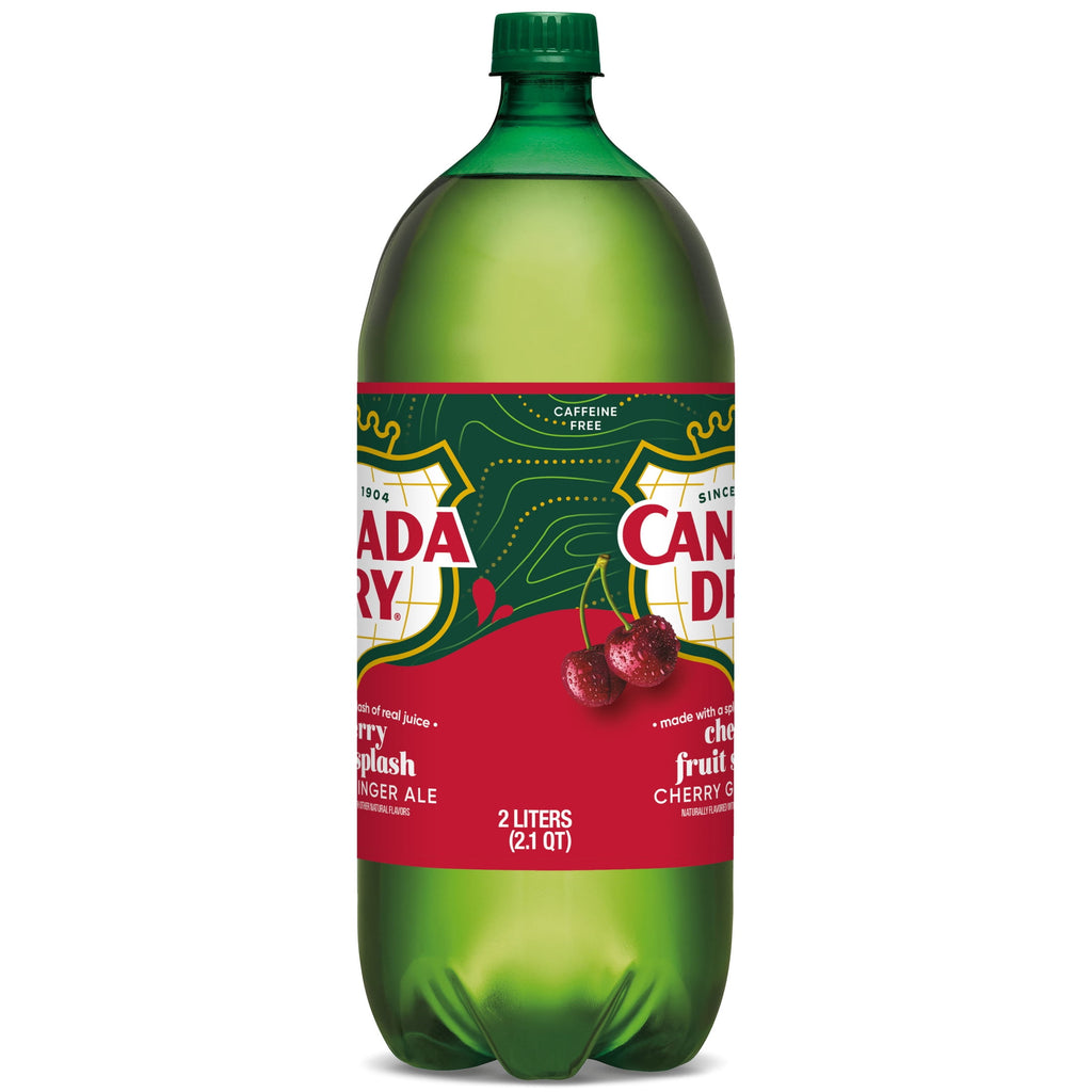 Canada Dry Caffeine Free Fruit Splash Cherry Ginger Ale Soda Pop Bottle 2 L