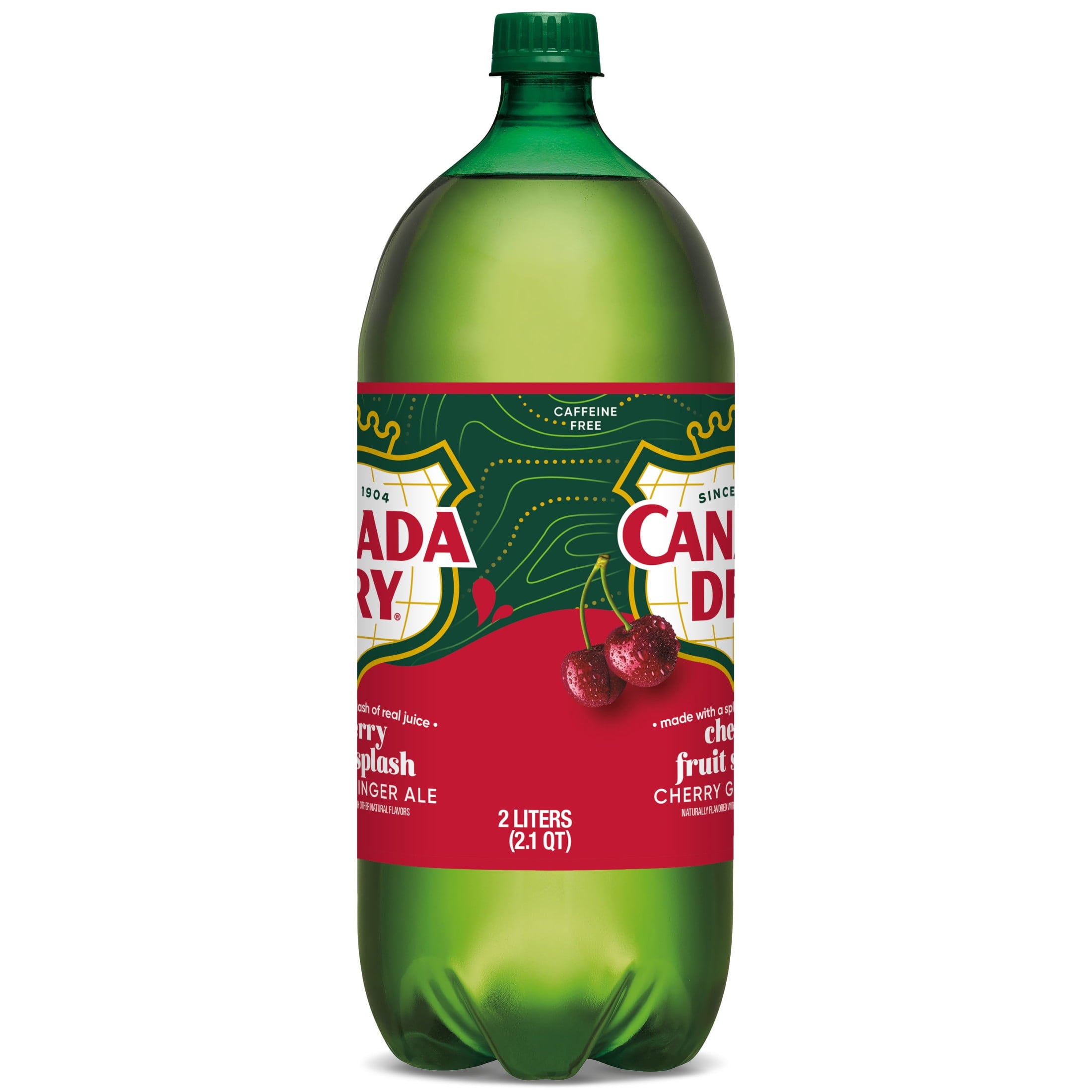 Canada Dry Caffeine Free Fruit Splash Cherry Ginger Ale Soda Pop Bottle 2 L