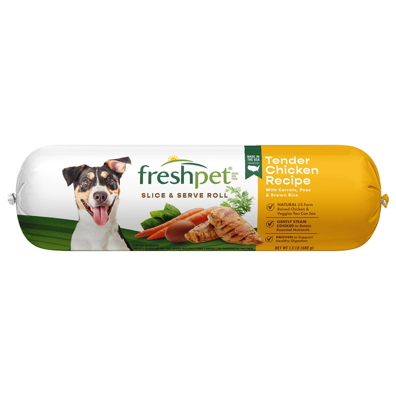 Freshpet Healthy & Natural Fresh Chicken Roll Dog Food 1.5 lb