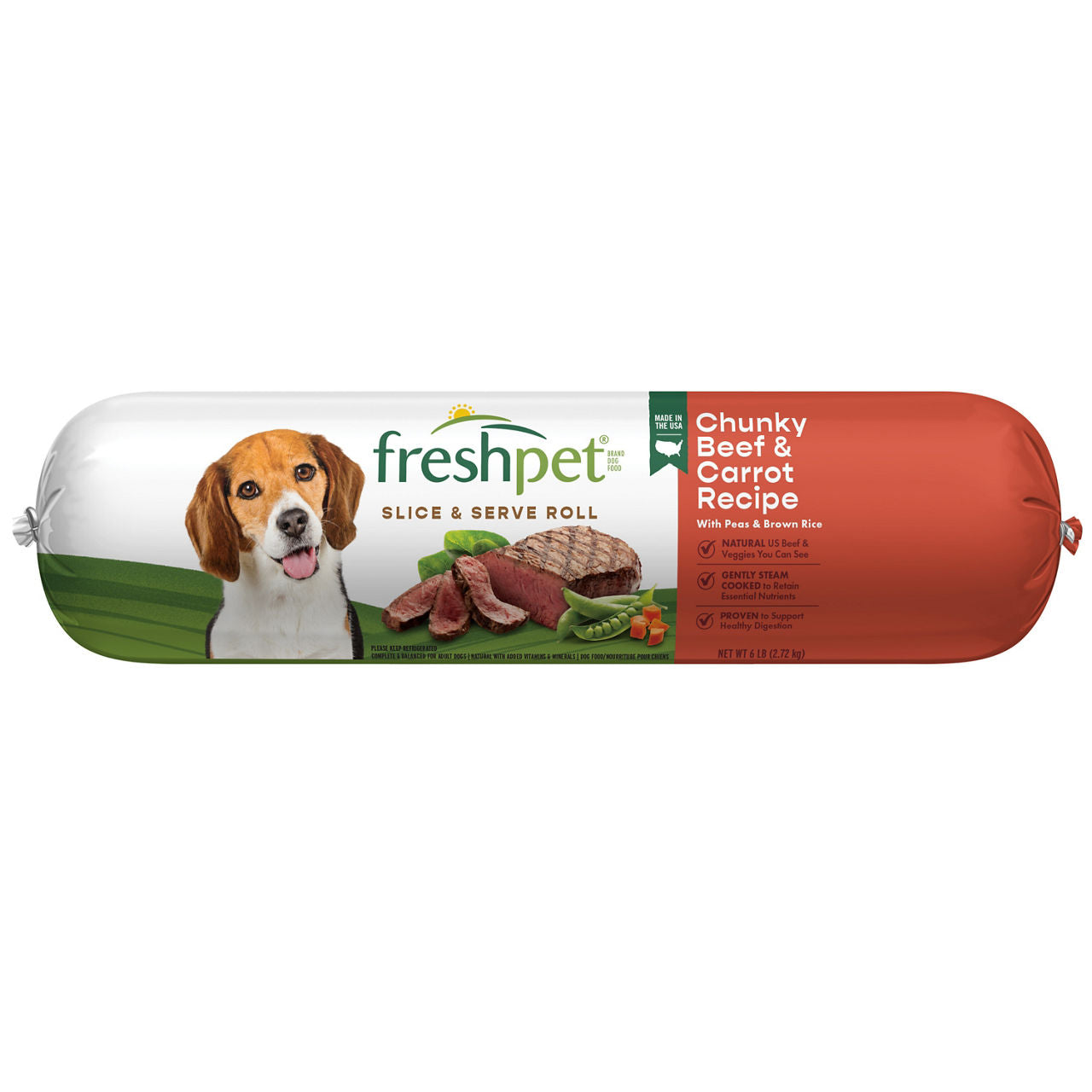 Freshpet Healthy Natural Beef Recipe Dog Food Roll 6 lb
