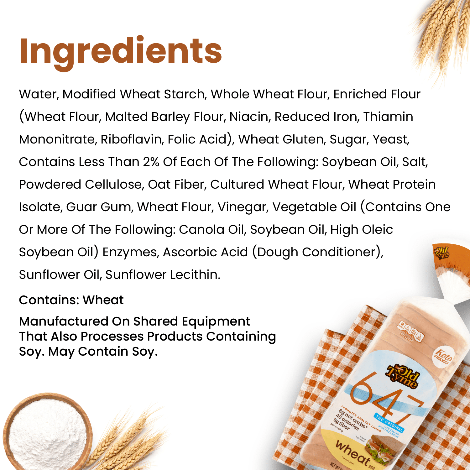 Old Tyme 647 Wheat Bread 18 Oz 1 Count