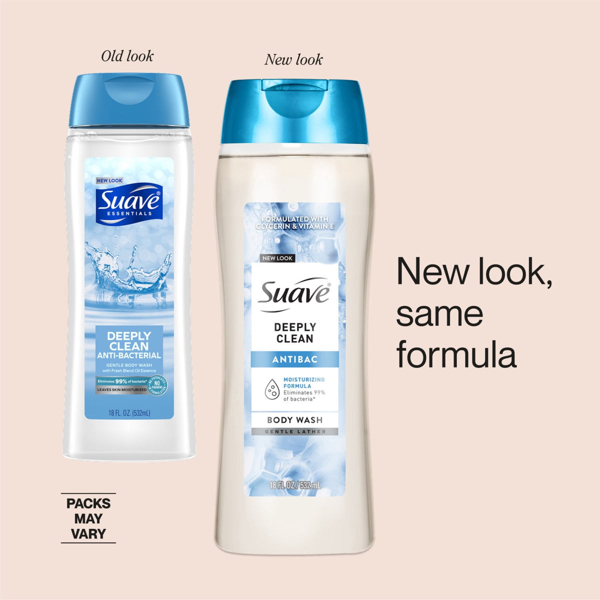 Suave Essentials Gentle Body Wash Deeply Clean Moisturizing Skin Cleanser 15 oz