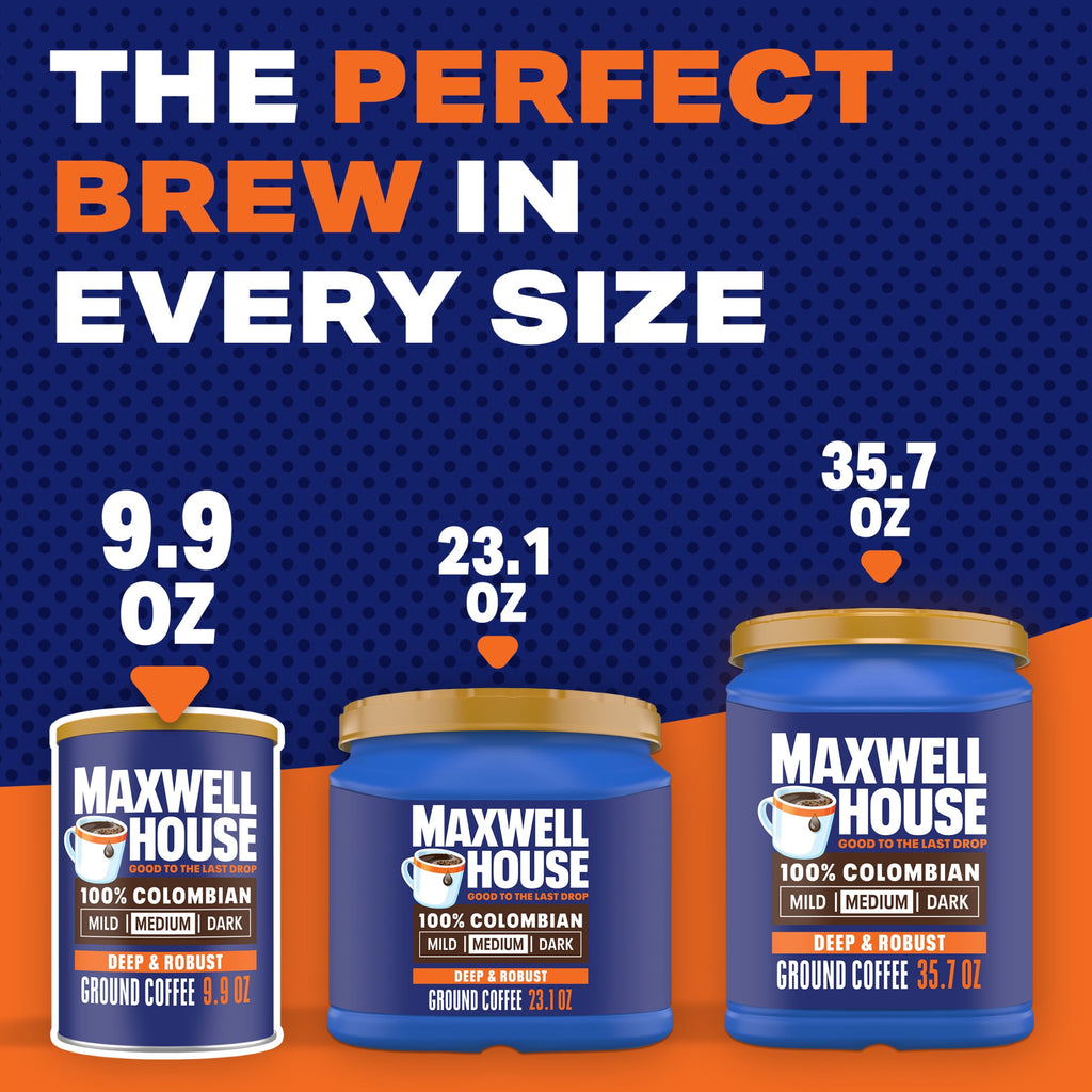 Maxwell House 100% Colombian Naturally Caffeinated Medium Roast Ground Coffee 9.9 oz Canister