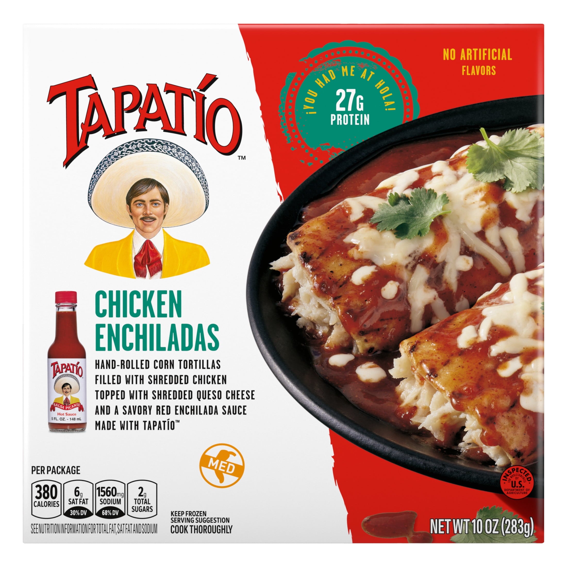 Tapatío Chicken Enchiladas Frozen Mexican Meal 10 Oz