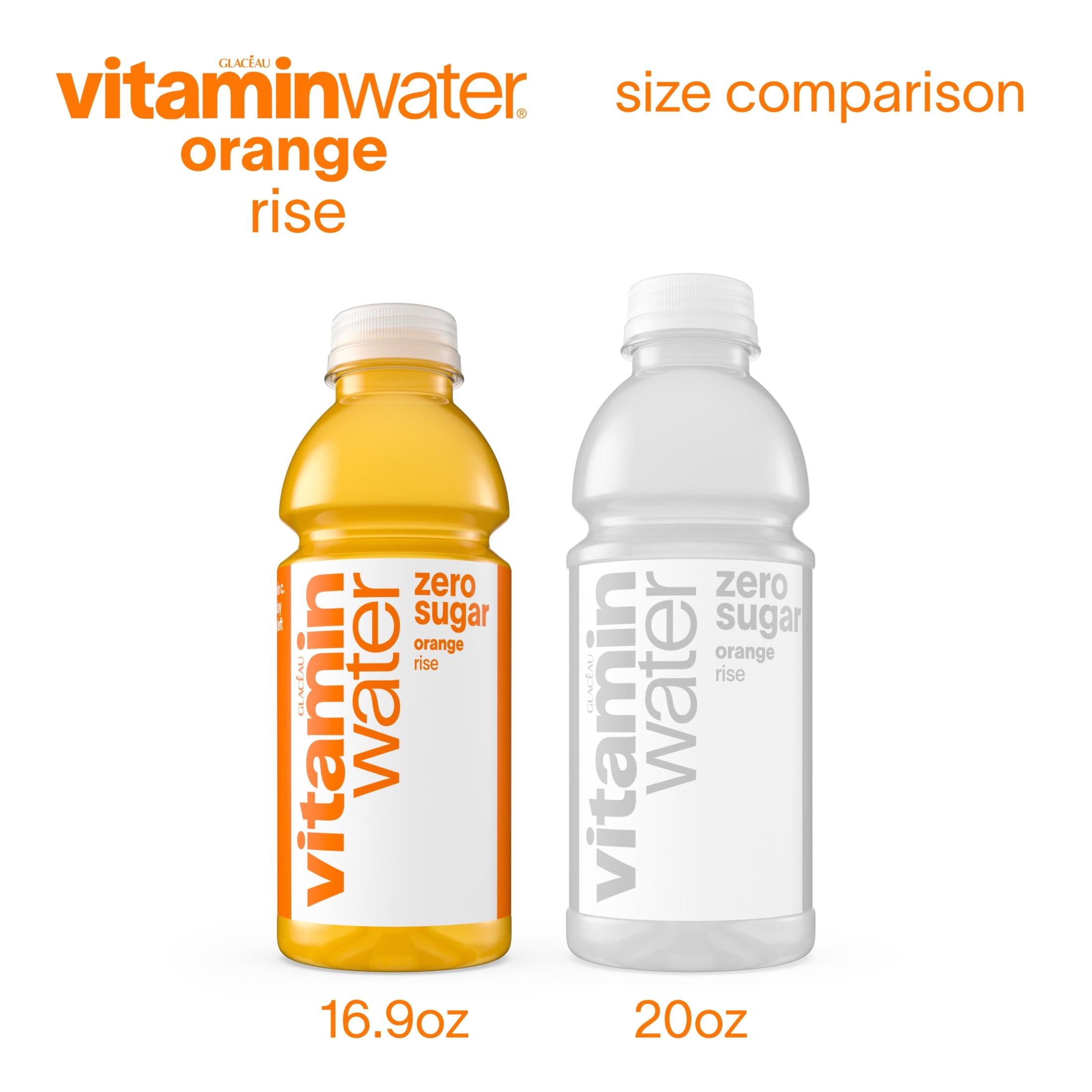 Vitaminwater Zero Sugar Rise Orange Flavored Water 16.9 fl oz 6 Pack