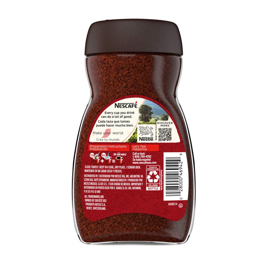 NESCAFÉ CLÁSICO Naturally Caffeinated Dark Roast Instant Coffee 3.5 oz Jar