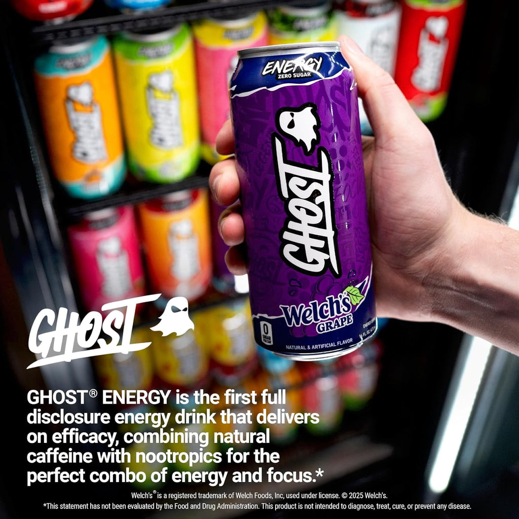 GHOST Energy Welch's Grape Zero Sugar Energy Drink 16 fl oz Single Can