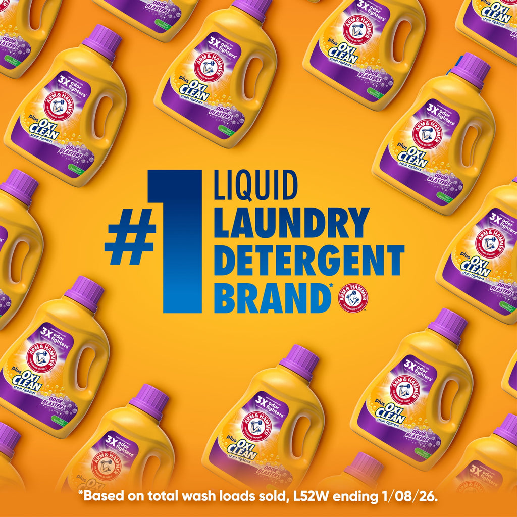 ARM & HAMMER Plus OxiClean Odor Blasters Liquid Laundry Detergent Fresh Burst 96.2 fl oz 74 Loads
