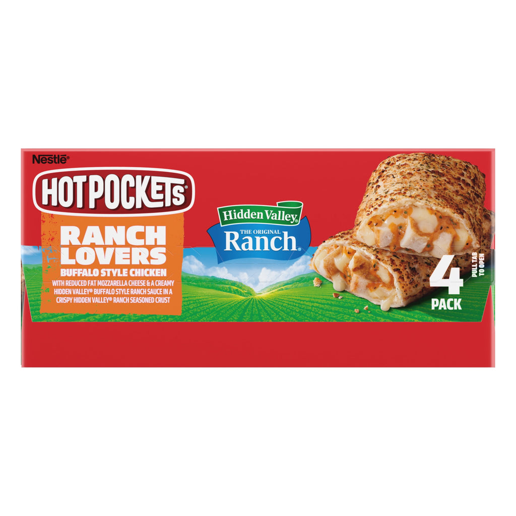 Hot Pockets Ranch Lovers Buffalo Style Chicken Hidden Valley Ranch Frozen Sandwich 4 Count 17 Oz
