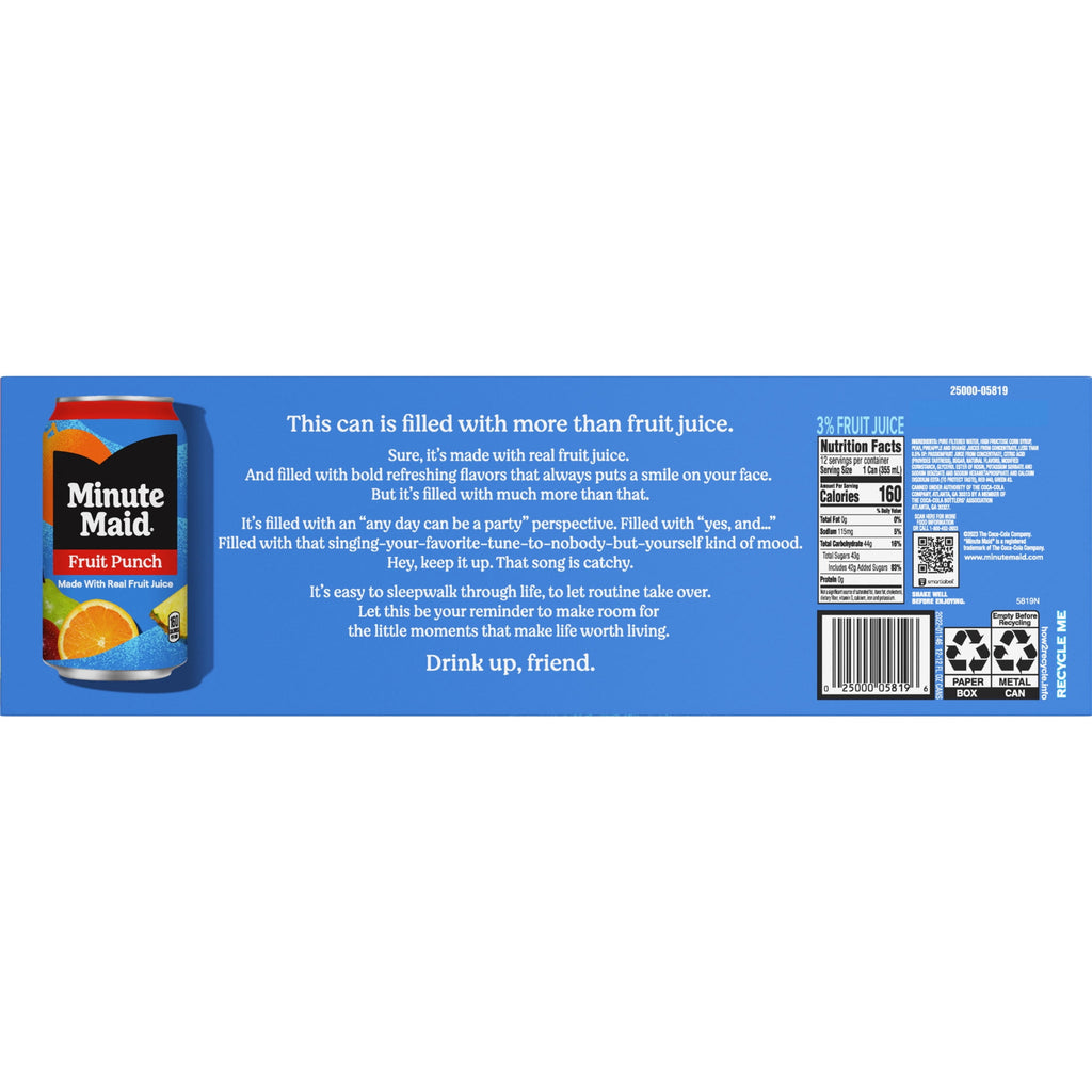 Minute Maid Fruit Punch Juice Drink 12 fl oz 12 Pack
