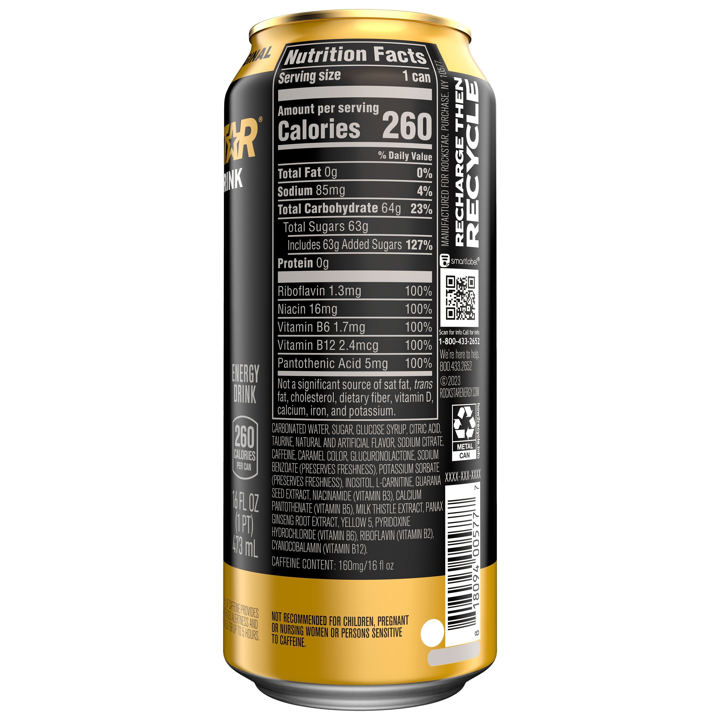 Rockstar Original Sugar Free Energy Drink 16 fl oz Single Can