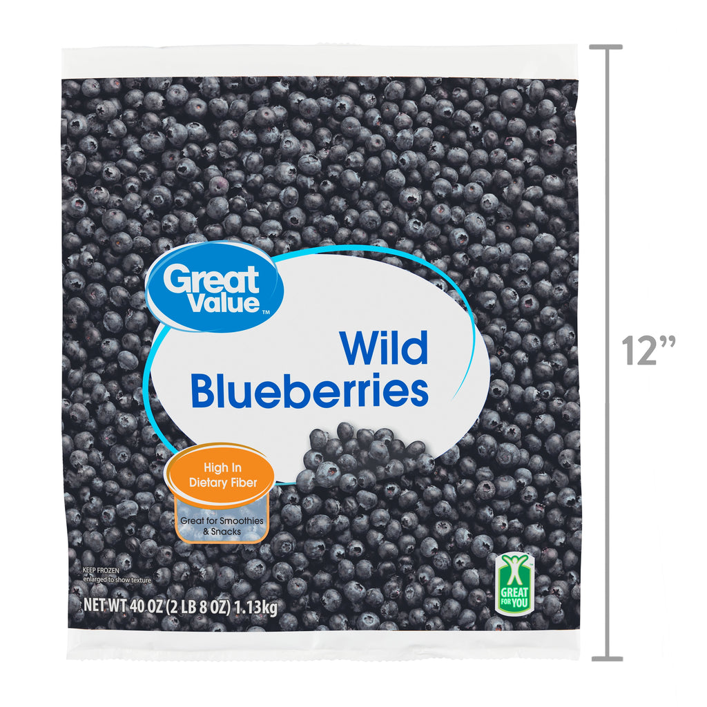 Great Value Wild Blueberries Frozen 40 Oz