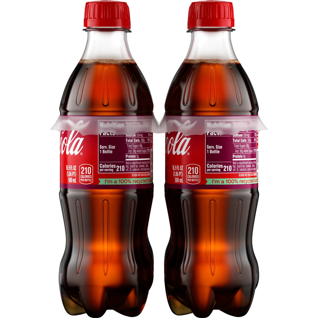 Cherry Soda Pop Bottles 16.9 Fl Oz 6 Pack Coca-Cola