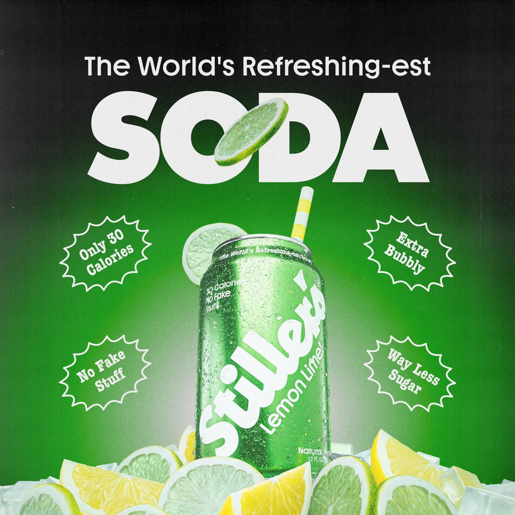 Stiller's Lemon Lime Natural Soda With Added Vitamins Low Sugar Can 12 Fl Oz